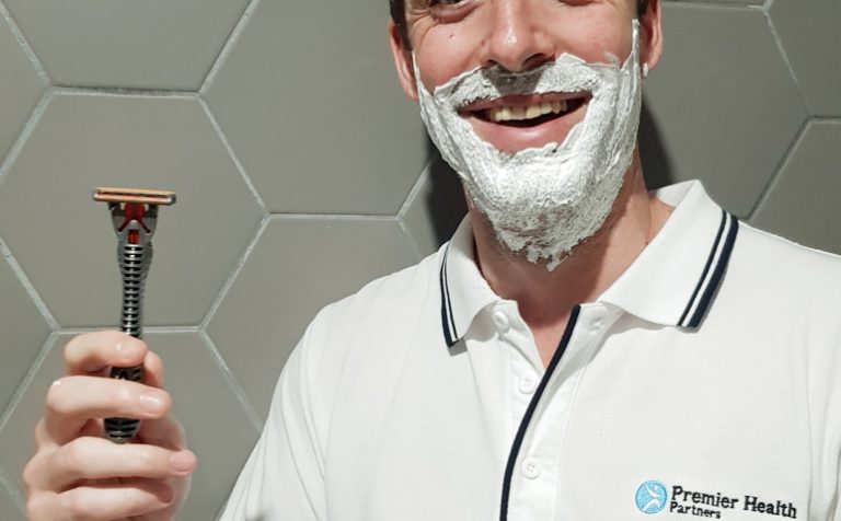 its mo time, man with shaving cream on his face