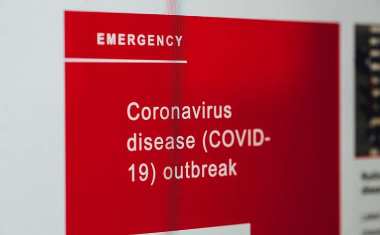 Coronavirus news on screen
