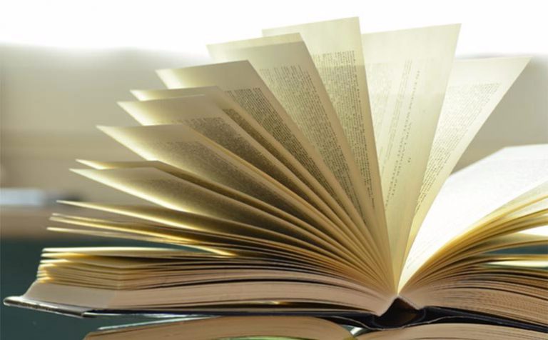 book with pages scrolling