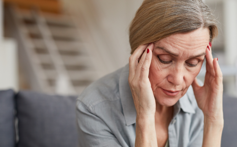 lady having a headache